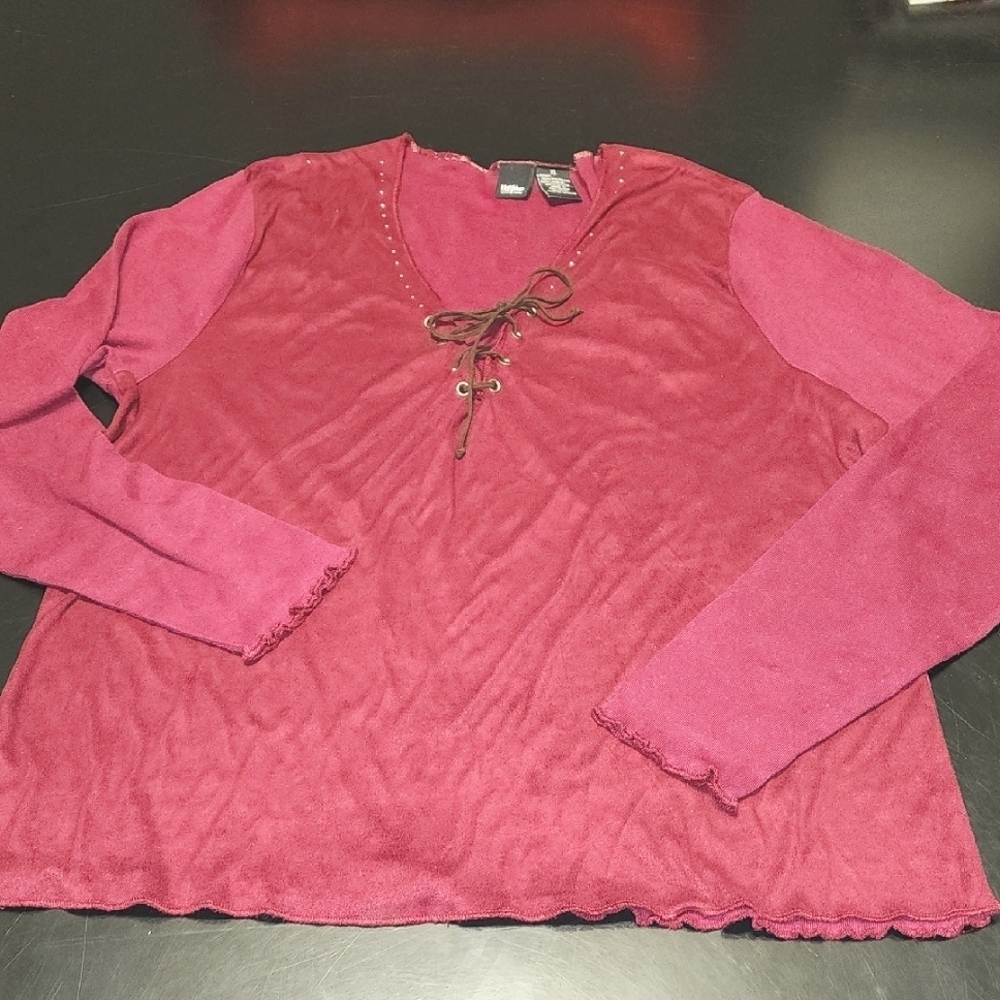 Vintage Y2K Mossimo Supply Co. Lace-up Top Sz XL